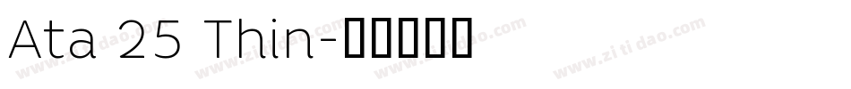Ata 25 Thin字体转换